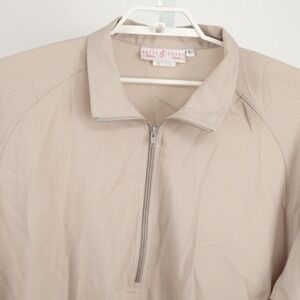 Bette & Court Windbreaker Men Large Tan Quarter Zip Textured Jacket WS480-STGR
